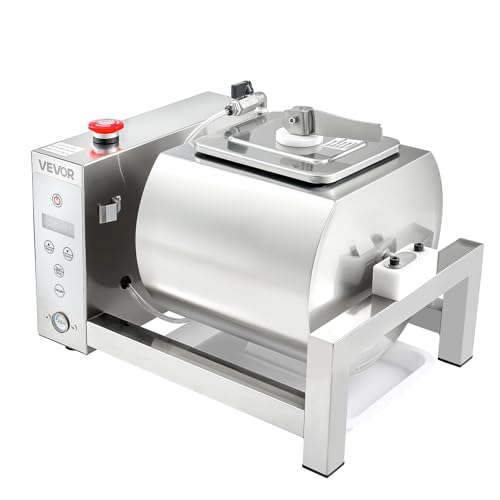 VEVOR Meat Tumbler Marinator, 10L Vacuum Tumbler Marinating Machine with Automatic Bidirectional Rotation, Stainless Steel Vacuum Curing Machine for Chicken Steak Pork, Home & Commercial Use