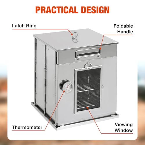 REDCAMP 14"H Foldable Camping Oven with 2 Tier Grill, Stainless Steel Portable Camping Stove for Baking Cinnamon Rolls, Breads and Muffins with Wood Burning Fire,Propane Stoves,Campers,Baking BBQ