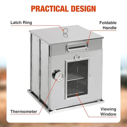 REDCAMP 14"H Foldable Camping Oven with 2 Tier Grill, Stainless Steel Portable Camping Stove for Baking Cinnamon Rolls, Breads and Muffins with Wood Burning Fire,Propane Stoves,Campers,Baking BBQ