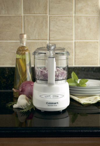 Cuisinart Mini-Prep Plus Food Processor, 3 Cup Mini Food Processor to Chop Herbs, Vegetables, and Hard Cheese, 3 Cup Work Bowl, Reversible Stainless Steel Blade, DLC-2A, White