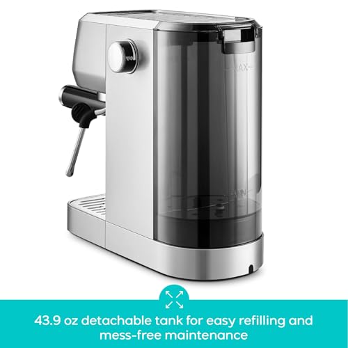 CASABREWS 3700 Essential Espresso Machine 20 Bar, Stainless Steel Cappuccino & Latte Coffee Maker with Steam Frother for Home, 43.9oz Water Tank, Silver