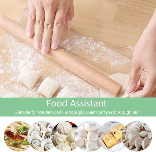 Ddxycfzy Professional Beech Wood Rolling Pin 29cm - Smooth Non-Stick Design, No Handle, Suitable for Baking Pizza/Pie/Cookies/Dumpling Wrappers/Pastry Dough.