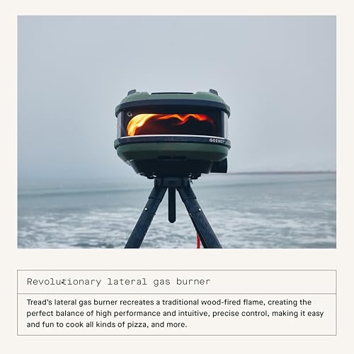 Gozney Tread Portable Pizza Oven, Olive, Makes 12” Pizzas - Revolutionary Lateral Gas Burner, Quick Heat Up, Lightweight & Rugged Design