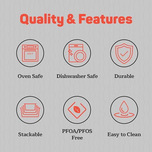 Stackable Baking Pan Set - Deluxe Nonstick White Marble Coating, Carbon Steel Bakeware Sets, PFOA, PFOS, PTFE Free, Recipe Booklet Included, Oven Safe (Up to 450°F), Set of 7 - White