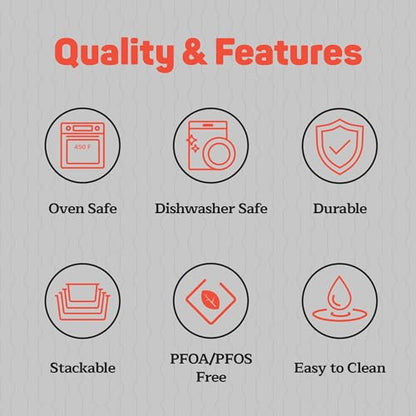 Stackable Baking Pan Set - Deluxe Nonstick White Marble Coating, Carbon Steel Bakeware Sets, PFOA, PFOS, PTFE Free, Recipe Booklet Included, Oven Safe (Up to 450°F), Set of 7 - White