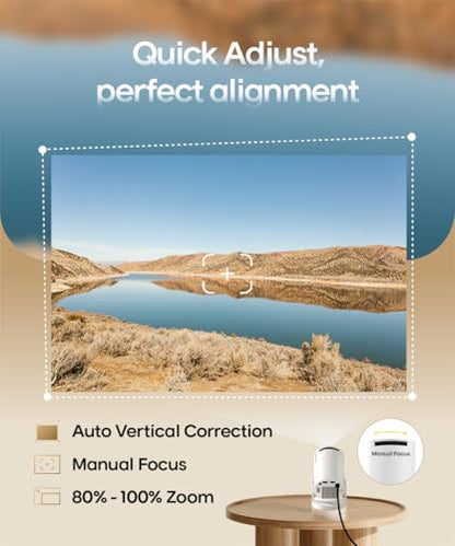 Magcubic 2026 Upgraded HY300PRO Mini Projector with WiFi and Bluetooth, Portable Projector 4K Support, Auto Keystone, 180 Degree Rotation, Smart Proyector for Home Outdoor
