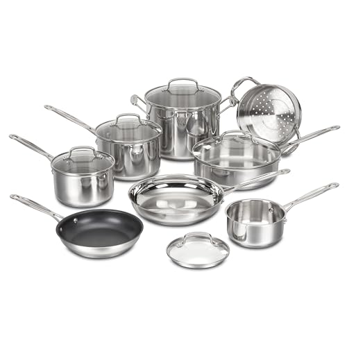 Cuisinart Chef's Classic Stainless Cookware 13-Piece Set, 77-13