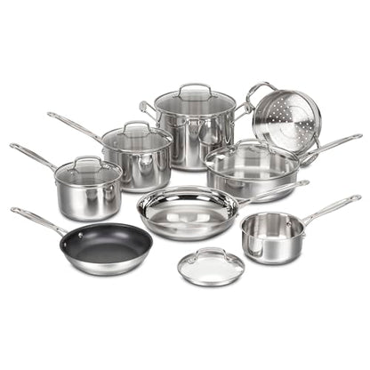 Cuisinart Chef's Classic Stainless Cookware 13-Piece Set, 77-13