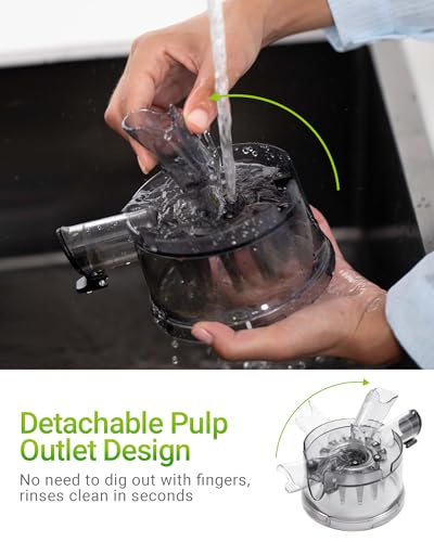 Cold Press Juicer Machine, 6.5" Large Feed Chute Masticating Extractor, Easy to Clean for Whole Fruits & Vegetables, High Yield