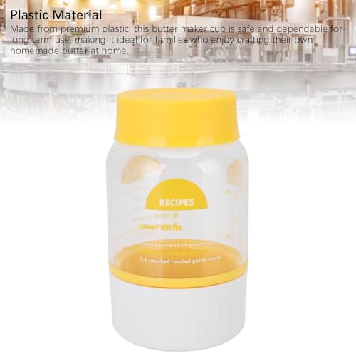 ZAWELIYO Butter Maker Cup, Manual Churner Bottle for Homemade Fresh Butter, Plastic Multifunctional Cream Separator with Built in Strainer for Cooking Baking