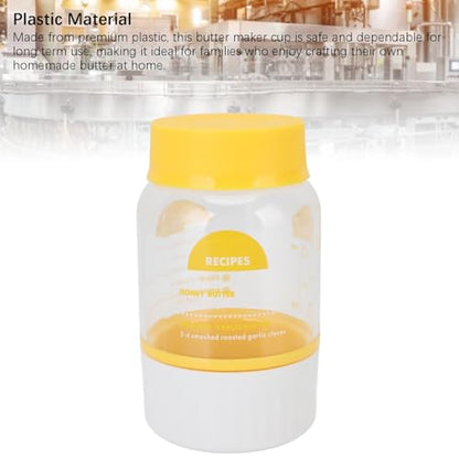 Butter Maker Cup with Cream Separator & Butter Container - Premium Plastic, 3 Min Homemade Butter Churn for Beginners (Dishwasher Safe)