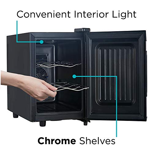 BLACK+DECKER 6-Bottle Thermoelectric Wine Chiller, BD60316, Mirrored Door