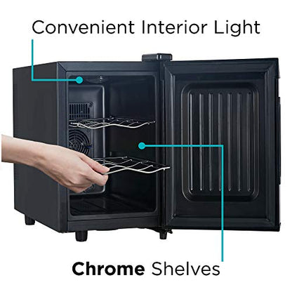 BLACK+DECKER 6-Bottle Thermoelectric Wine Chiller, BD60316, Mirrored Door