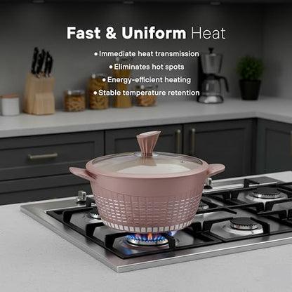 Kochstelle 13pcs Pots and Pans Set Nonstick, Marble Ceramic Coating Induction Cookware Set, Non Stick Kitchen Cooking Set with Frying Pans, Saucepans & Utensils, PFOA & PFOS Free