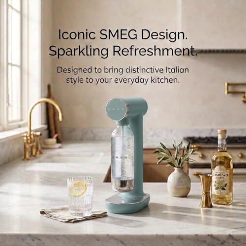 SMEG SKC01 Sparkling Water Maker, Soda Maker with 1L Tritan Renew Bottle