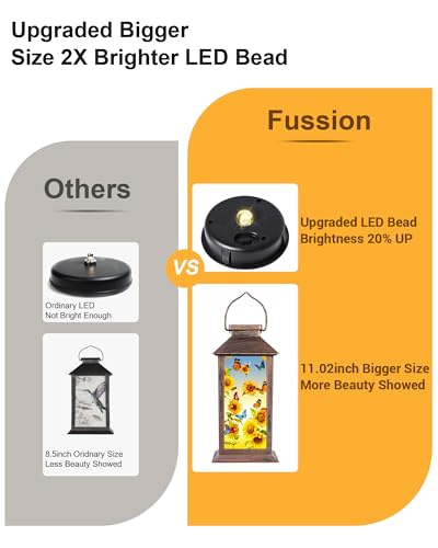 Sunflower Solar Lanterns Outdoor Waterproof Garden Decor Birthday Gifts for Women Mom Grandma Sister, Hanging LED Plastic Solar Lights Outside Decorative for Yard Patio Backyard Lawn Decorations