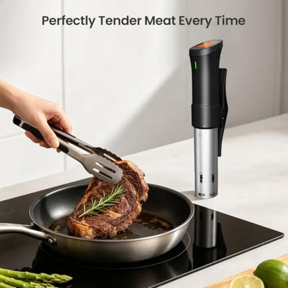 WiFi 2.4G Sous Vide Cooker, 1000W Sous Vide Machine Ultra-Quiet & 3D Fast Heating, App Control, Timer, Precise Calibration & Restaurant Chef-Level Recipes