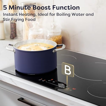 CIARRA 30 inch Induction Cooktop 4 Burners, 8200W Built-in Induction Stovetop with Booster, Timer & Safety Lock – Professional Heavy‑Duty