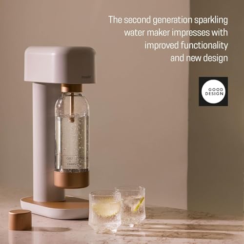 Mysoda Ruby 2 Silent Soda Maker with1L Bottle - High Quality - White Copper