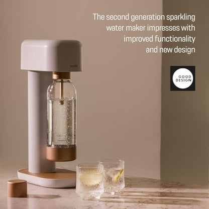 Mysoda Ruby 2 Silent Soda Maker with1L Bottle - High Quality - White Copper