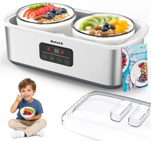 Suteck Yogurt Maker for Probiotic Greek Yogurt with Timer & Temp Control