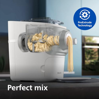 Philips 7000 Series Pasta Maker, ProExtrude Technology 150W, 8 discs, Perfect Mixing Technology, Prepare up to 8 Portions, HomeID App, White, (HR2660/03)