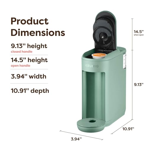 Keurig K-Mini Mate Single Serve K-Cup Pod Coffee Maker, Brews Up to 12 oz Cup, Compact Portable Coffee Machine for Small Spaces, Great for Dorms & Offices, Glamping Green