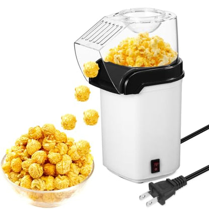 OUNONA Electric Hot Air Popcorn Maker Home Air Popper Popcorn Machine with Measuring Cup Compact Small Electric Popper for Movie Nights Party Snacks Us Plug