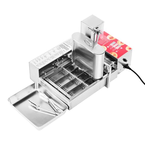 Happybuy Commercial Automatic Donuts Machine: 4-Row, High-Powered Doughnut Maker! Produces 240 PCS/HOUR. Equipped with Intelligent Control and Made of Stainless Steel