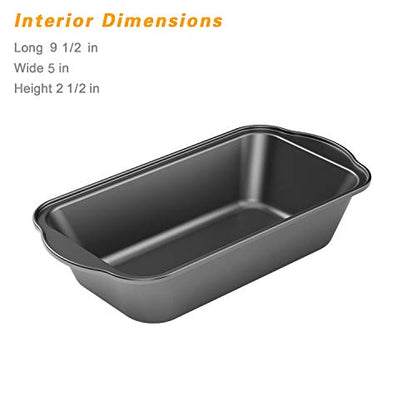 Tiawudi 3 Pack Nonstick Carbon Steel Baking Bread Pan, Large Loaf Pan, 9 1/2" x 5"