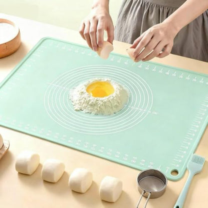 Silicone Pastry Mat 28" x 20" Non Stick Silicone Baking Mat Extra Thick Pastry Mat with Measurements Food Grade Pastry Mats for Rolling Dough,Bread,Pie,Cookies,Pizza and fondant,Food Grade Baking Mat