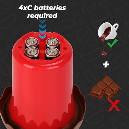 Mini Chocolate Fountain Machine, Removable Cheese for Chocolate, Candy, Portable Chocolate Melt Machine for Party, Camping, Birthday, Wedding, Powered by 4 x C Batteries(Not Included) (Red Plastic)