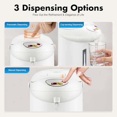 3L Electric Kettle, Hot Water Dispenser with 3 Water Dispensing Modes, 750W Fast Boil & Keep Warm, Stainless Steel Tabletop Countertop Pot for Home Kitchen Office