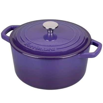 VORRINGARD Enameled Cast Iron Dutch Oven Pot with Lid, for Bread Baking, Round Bread Oven- include Sourdough Bread Baking Supplies Set, 6QT, Purple