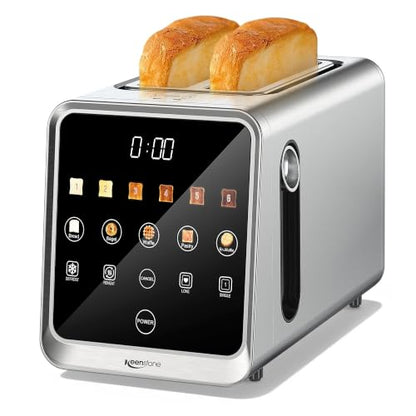 Keenstone 2 Slice Toaster, 1.5-Inch Wide Slots, 75-Degree Touchscreen