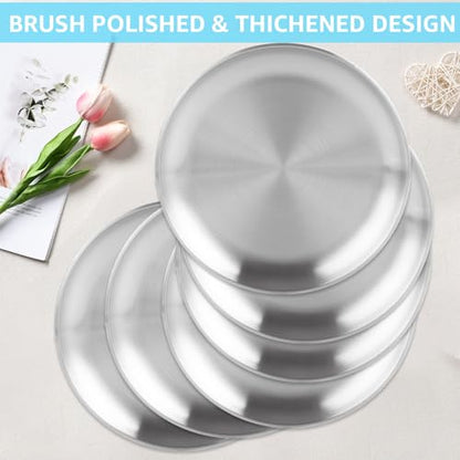 AKOLAFE 8 Pack Personal Pizza Pans 8 Inch Pizza Pans Stainless Steel Pizza Pan Set Small Round Pizza Pan for Oven Metal Pizza Plates Platter Pizza Baking Sheet Pizza Tray for Serving Cooking Grilling