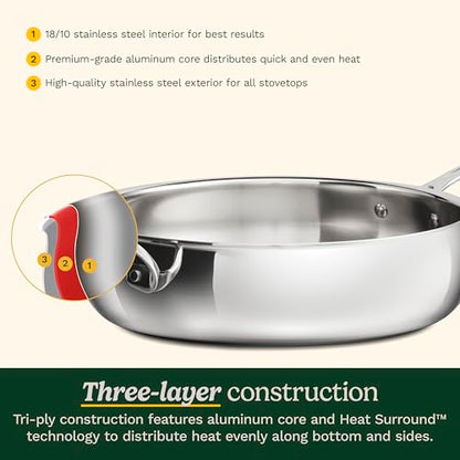 Cuisinart PureClad™ Triple Ply Stainless Steel 5.5 Qt. Saute Pan w/Cover