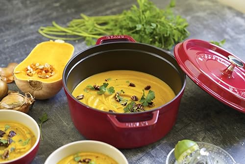 Staub 4 Qt. Round Cocotte-cherry Red