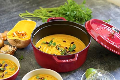 Staub 4 Qt. Round Cocotte-cherry Red