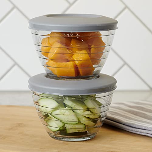 Anchor Hocking Glass 6 Piece 2 Cup 4-IN-1 PREP BOWLS