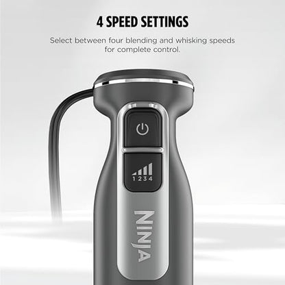 Ninja Immersion Blender & Whisk, 4 Speeds, 4oz Cup, Dark Grey, CI201GY