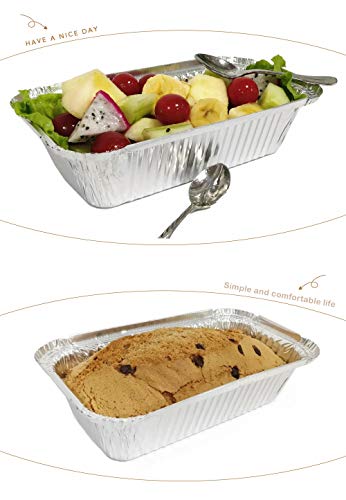SINTOP Aluminum Foil Bread Pans Disposable | 1.5lb Loaf Pans with Lids | 50 Pack | Dessert Boxes - Perfect for Baking, Storing, Takeout