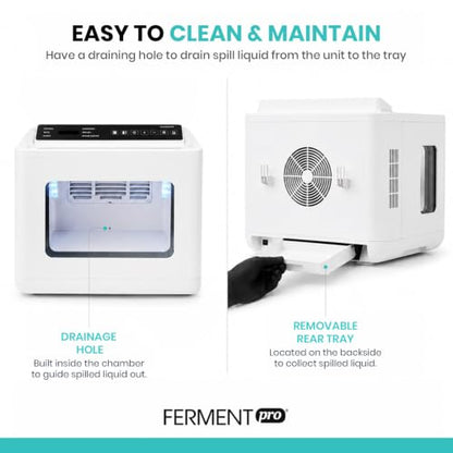 FermentPro 12.8L Smart Yogurt Maker Machine & Fermentation Kit, Kombucha, Kimchi, Natto, tempeh, Sourdough Maker, Temp Control 50-115°F, Timer 1 Hr -30 Day, Post-Ferment Cooling
