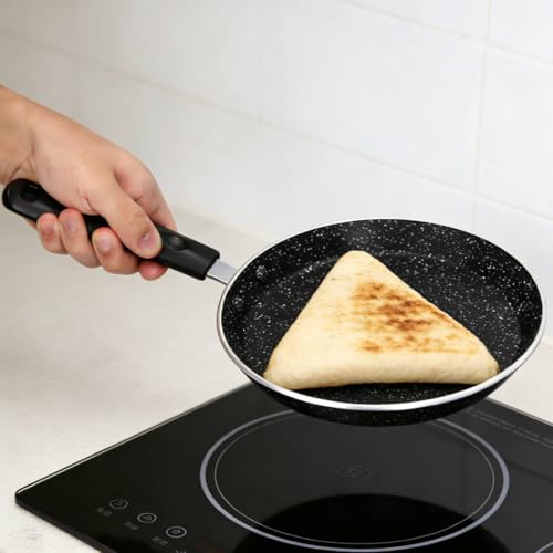 QANYEGN 6 Inch Flat Skillet, Nonstick Crepe Pan, Frying Pan Skillet, Omelette Pan for Camping Indoor and Outdoor Cooking (Black)