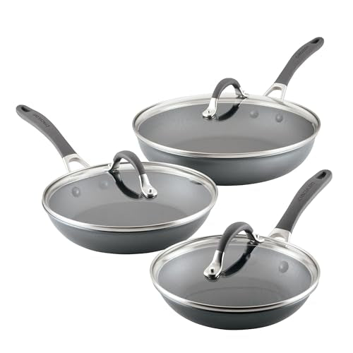 Circulon A1 Series with ScratchDefense Nonstick Induction Frying Pan Set, 6-Piece Cooking Pans Set, Induction Cookware, Graphite