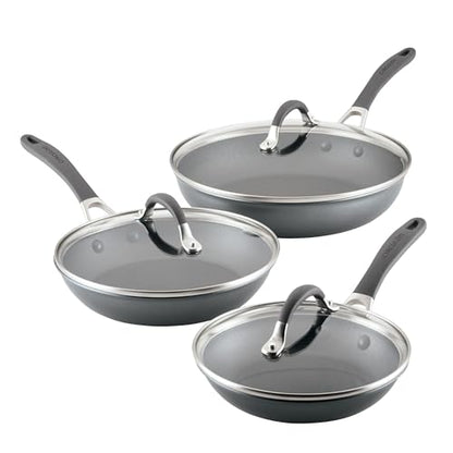 Circulon A1 Series with ScratchDefense Nonstick Induction Frying Pan Set, 6-Piece Cooking Pans Set, Induction Cookware, Graphite