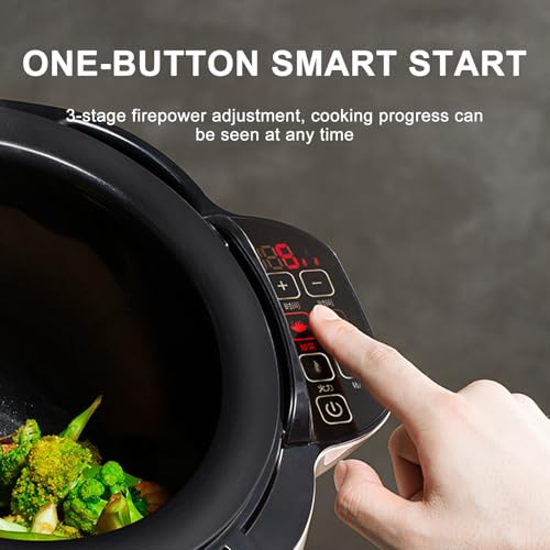 Automatic Cooking Machine, 6L Auto Cooking Wok, 3 Speed Adjustable, 360° Automatic Rotation, for Stir Frying Stewing Cooking" (220v)