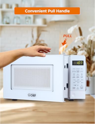 Commercial Chef 0.7 Cu. Ft. Countertop Microwave Oven, CHM770W, White