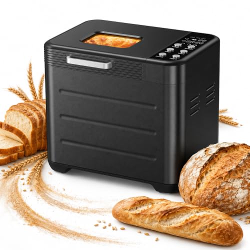 HealSmart 21 in 1 Bread Maker, 650W, 2 LB, 3 Loaf Sizes, Stainless Steel