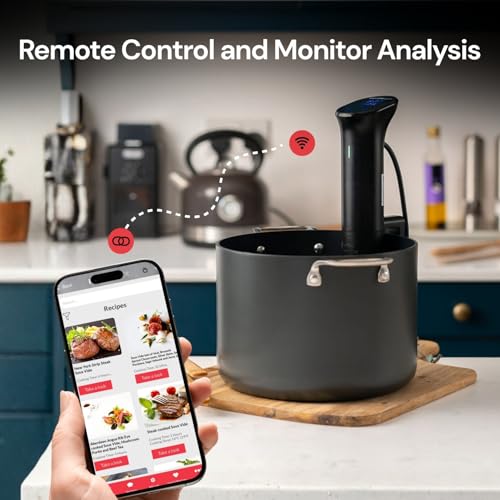 The Lab Made iVide 2.0 Sous Vide Cooker, 1200W WiFi Immersion Circulator, 0.1° Precision, Up to 30L Water Bath